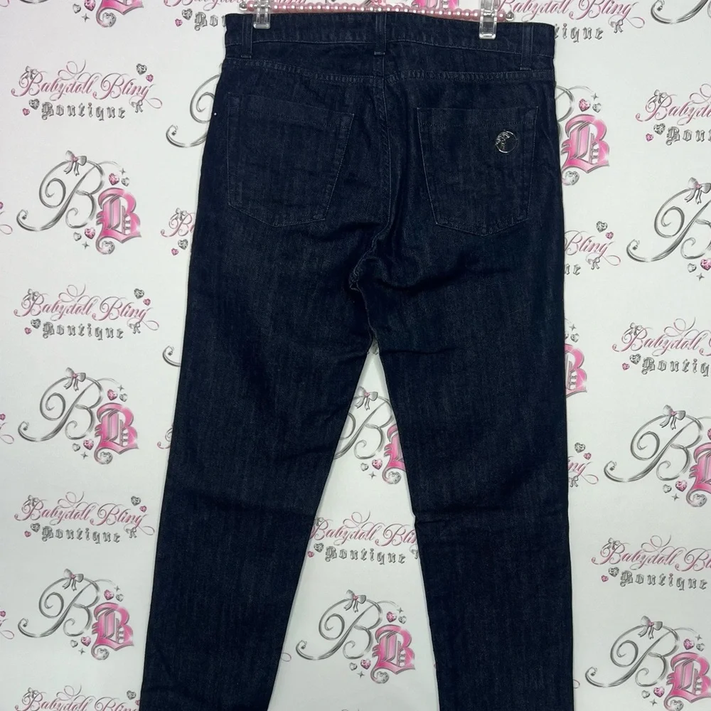 Versace jeans Medusa logo metal emblem buttons charm straight leg dark wash 💎 - Picture 12 of 16